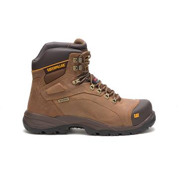 Caterpillar Diagnostic Hi Waterproof Thinsulate™ Steel toe μποτακια αδιαβροχα ανδρικα καφε | CAT124-
