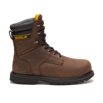 Caterpillar Salvo 8" Waterproof Steel toe Thinsulate™ μποτακια αδιαβροχα ανδρικα καφε | CAT126-GR
