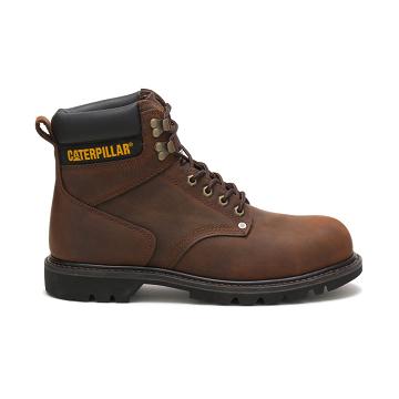 Caterpillar Second Shift Steel toe μποτακια ασφαλειασ ανδρικα καφε | CAT066-GR