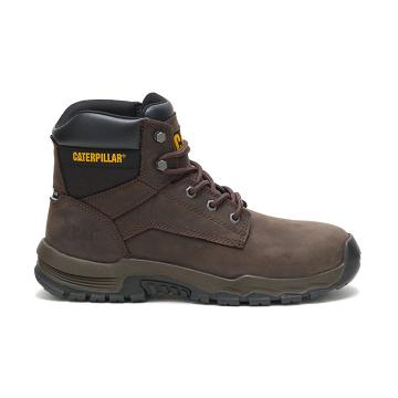 Caterpillar Upholder Waterproof Steel toe μποτακια αδιαβροχα ανδρικα καφε | CAT163-GR